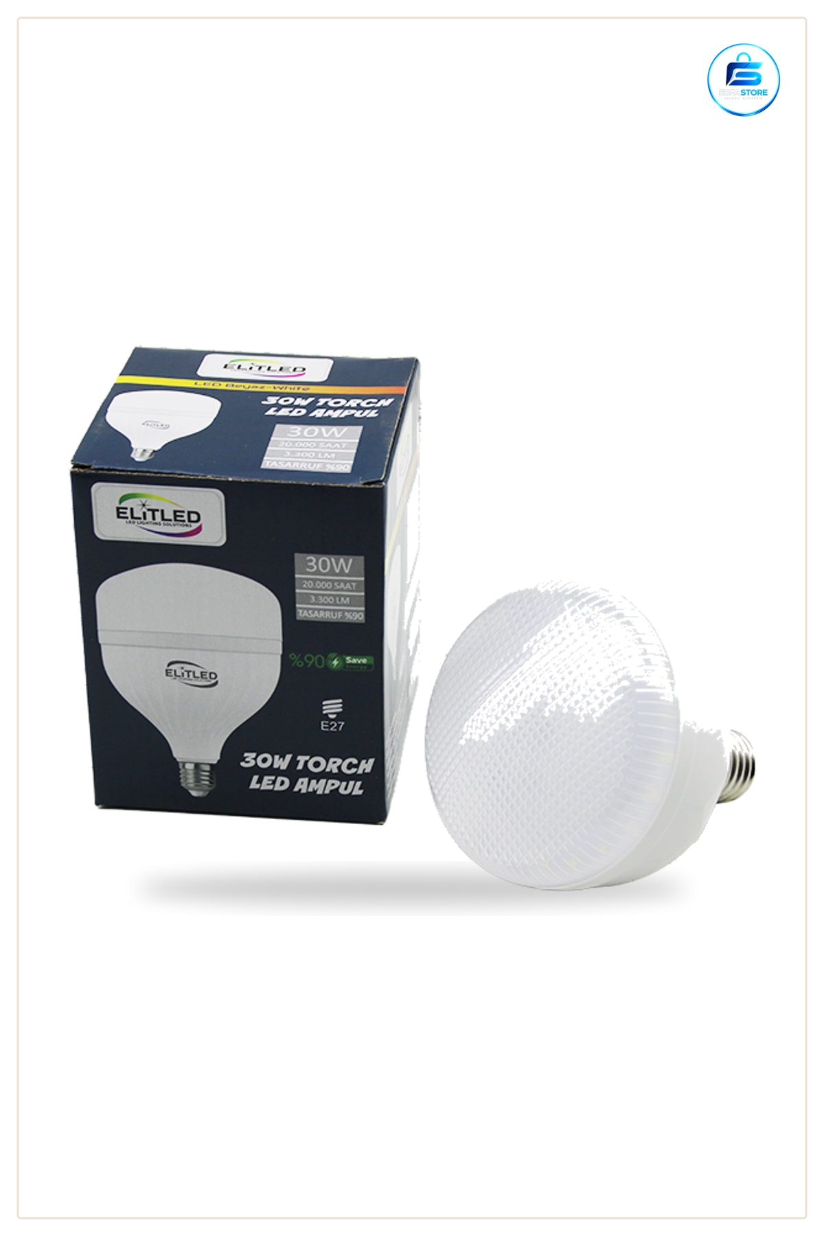 30W E27 LED Ampul 6400K lm Soğuk Beyaz Yüksek Parlaklık Enerji Tasarruflu Ofis Mutfak Atölye