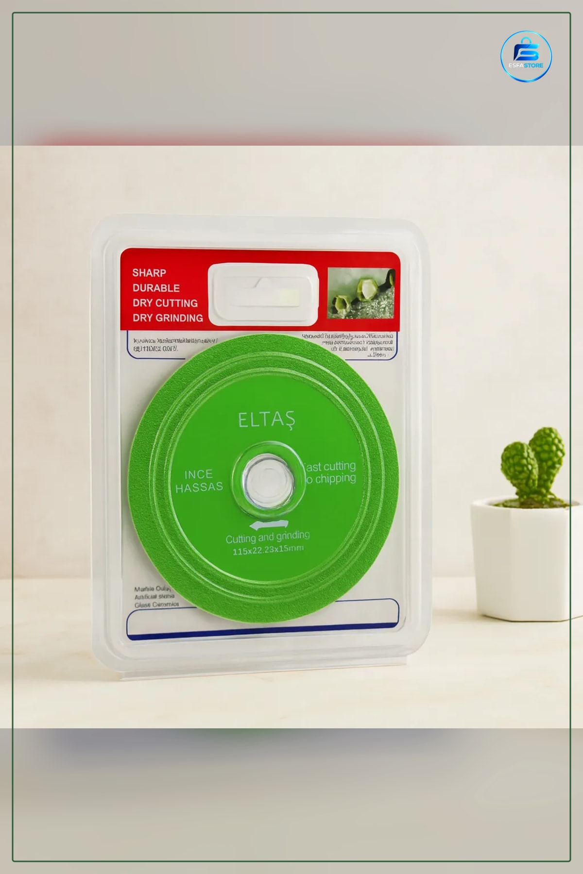 Cam Kesme ve Taşlama Diski 115x22x23x15mm Elmas Kaplamalı Yaşıl İnce Hassas Seramik Mermer Fayans