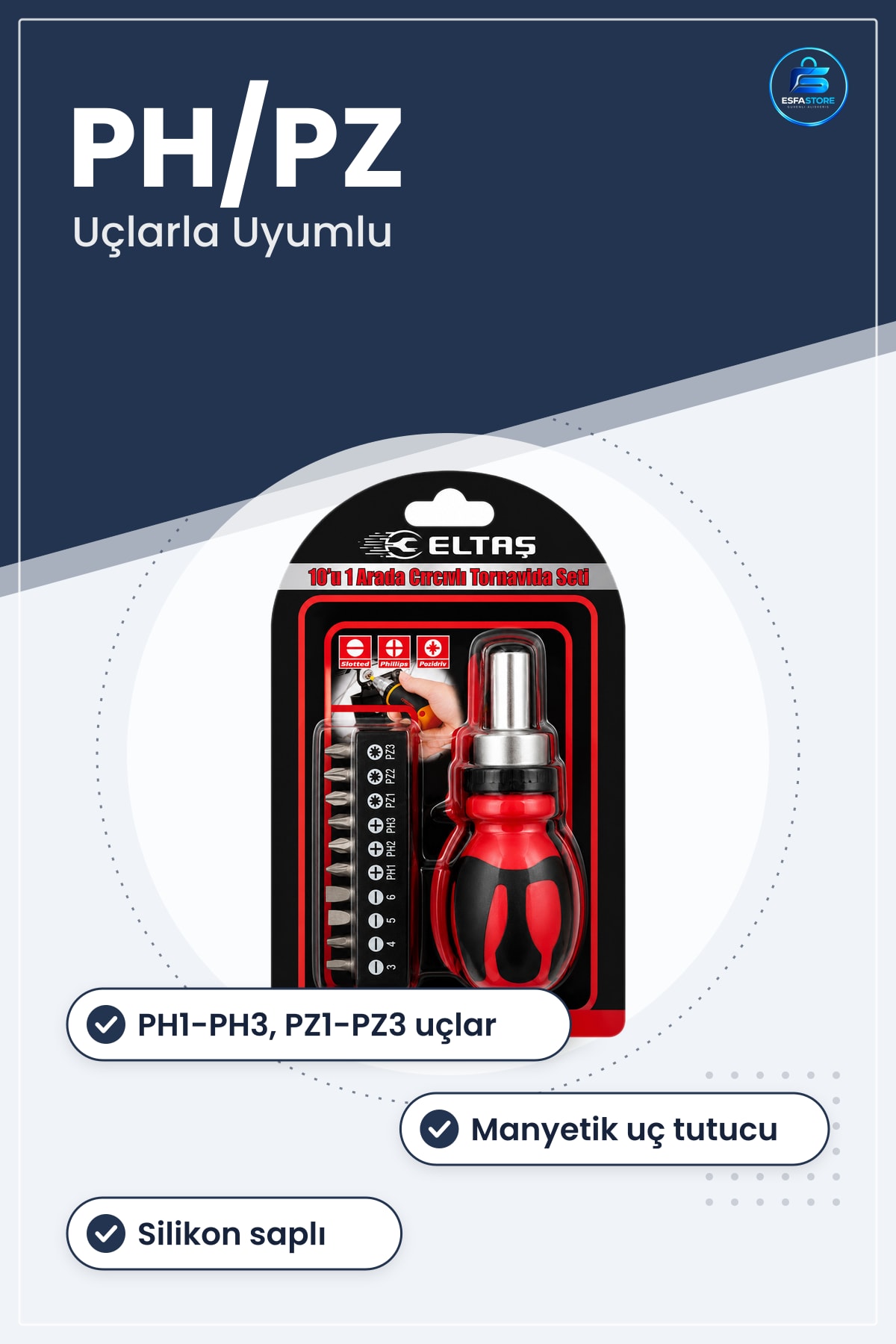 Cır cırlı Tornavida ve Bits Uçları Silikon Saplı Manyetik Uç Tutucu PH1 PH2 PH3 PZ1 PZ2 PZ3