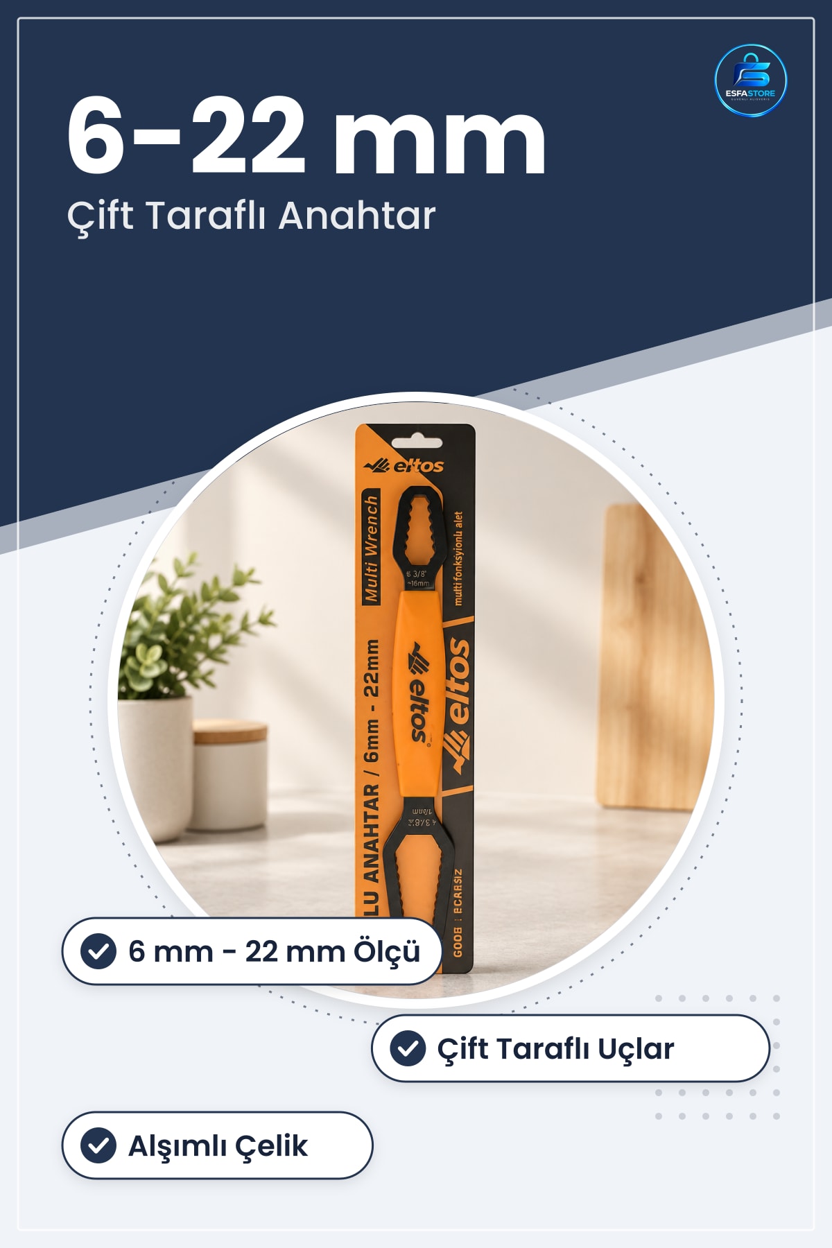 Çoklu Çift Taraflı Anahtar 6mm ile 22mm Somun Cıvata Gevşetici Sıkıcı Tamir Atölye Ev Bisiklet
