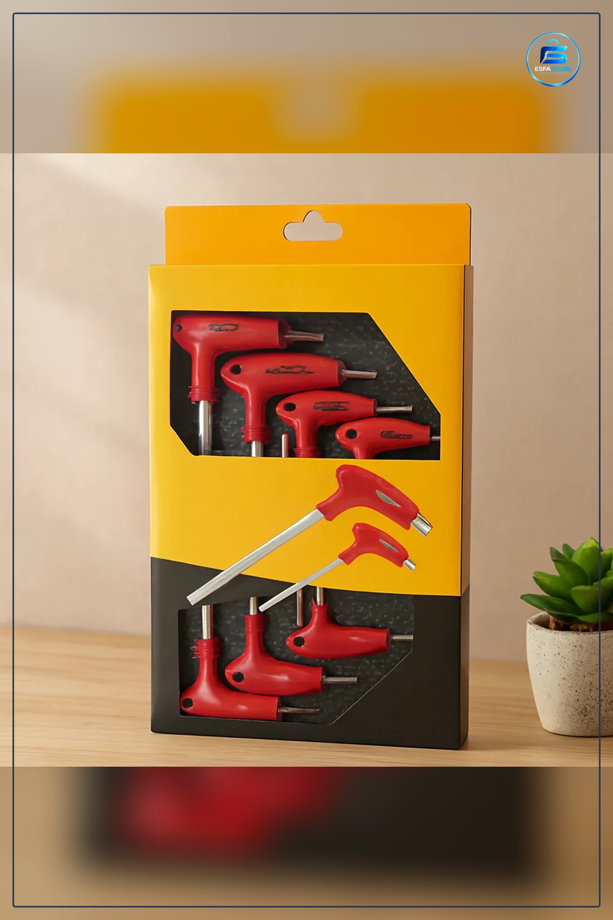 7 Parça Torx Alyan Seti Krom Vanadyum Çelik Kırmızı Saplı Otomotiv Bisiklet Mobilya Elektronik Tamir
