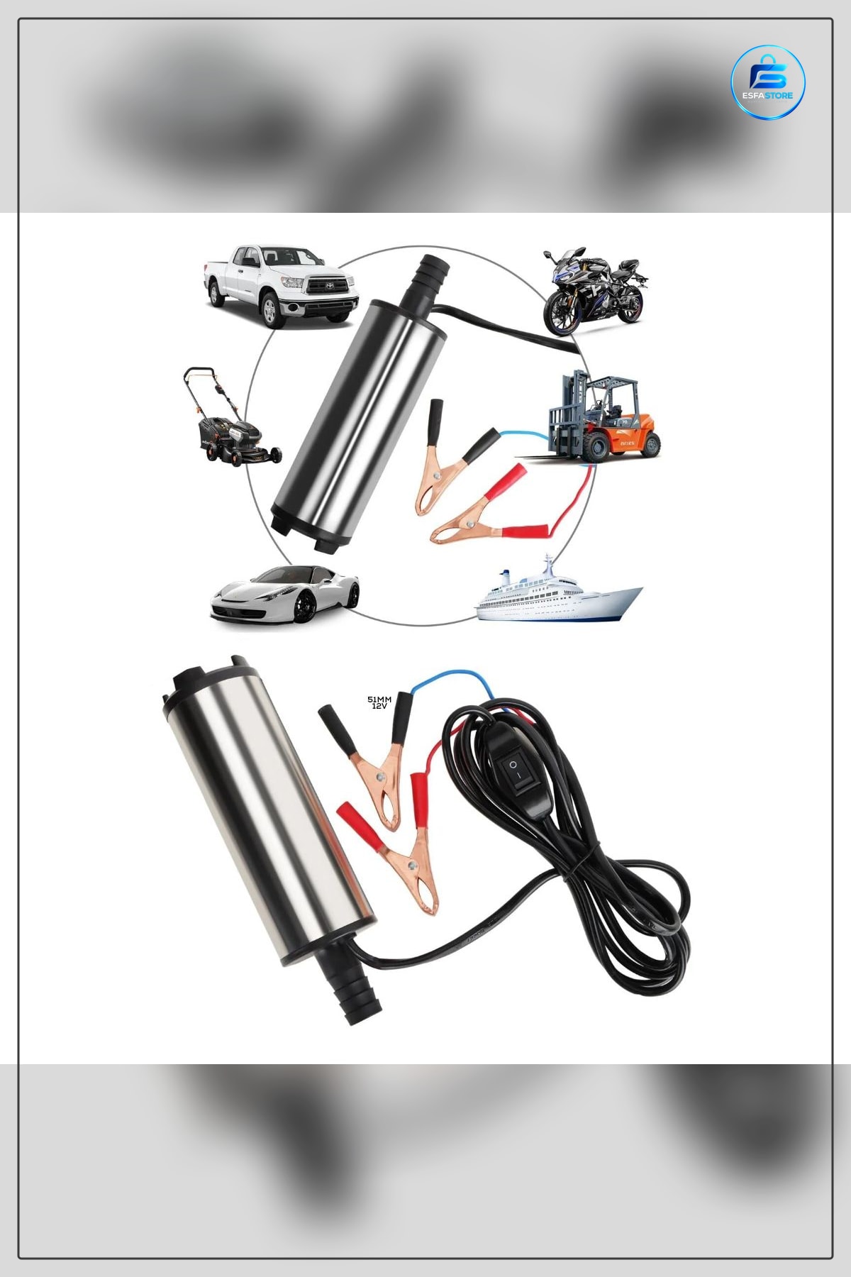 Oto Pompa 12V 51mm Mini Akaryakıt Pompası Benzin Dizel Transfer DC Kompakt Kullanışlı