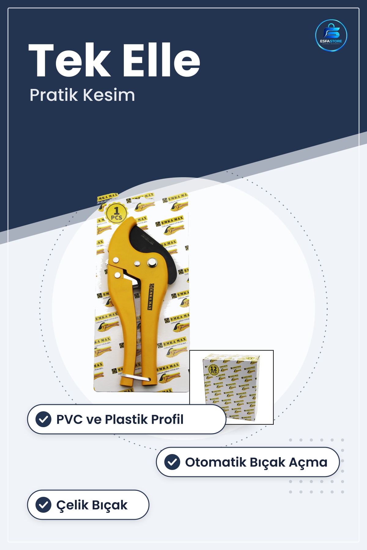 PVC Boru Kesme Makası Otomatik Bıçak Açma Plastik Profil Hortum Kesici Tesisat Banyo Aleti