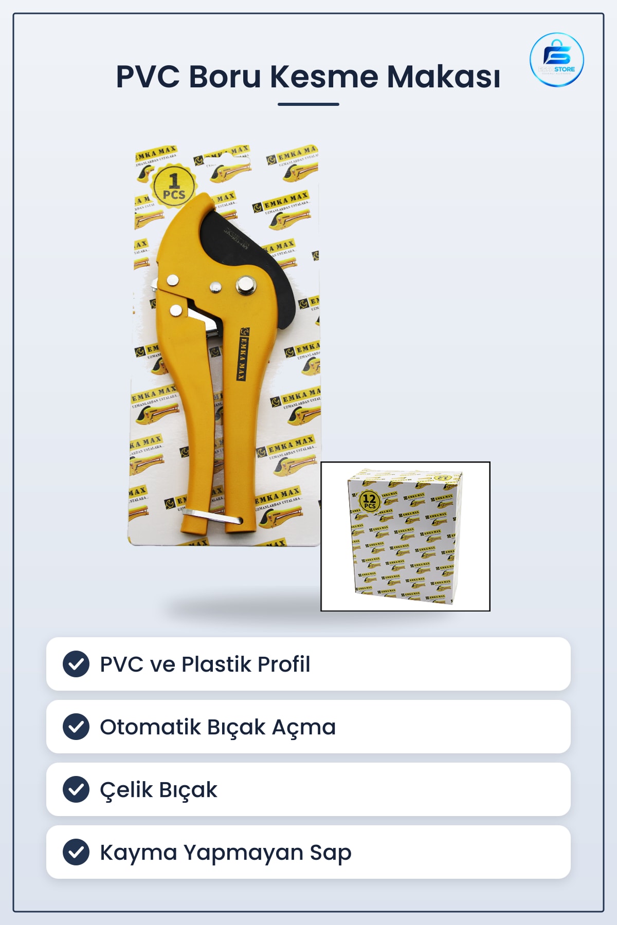 PVC Boru Kesme Makası Otomatik Bıçak Açma Plastik Profil Hortum Kesici Tesisat Banyo Aleti