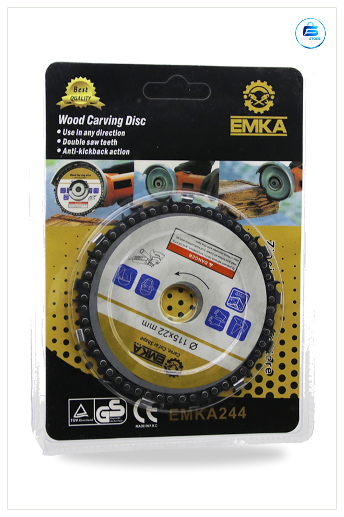 Ahşap Oyma Testere Diski 115x22 mm Zincirli Daire Bahçe Açılı Taşlama Makinesi Kontrplık MDF Kesim
