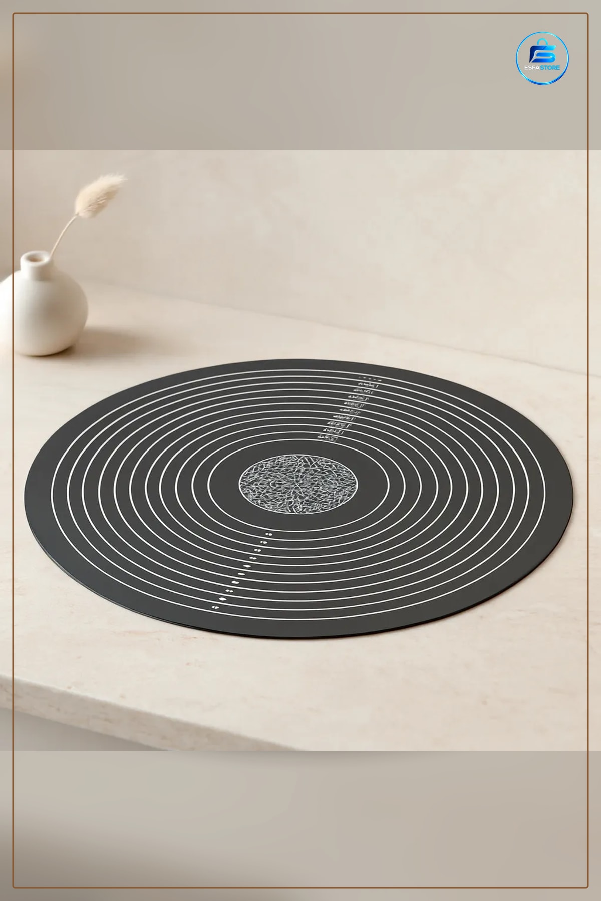 Yuvarlak Silikon Hamur Matı 45 cm Ölçekli 190 g Fırın Pişirme Yapışmaz Pasta Kurabiye