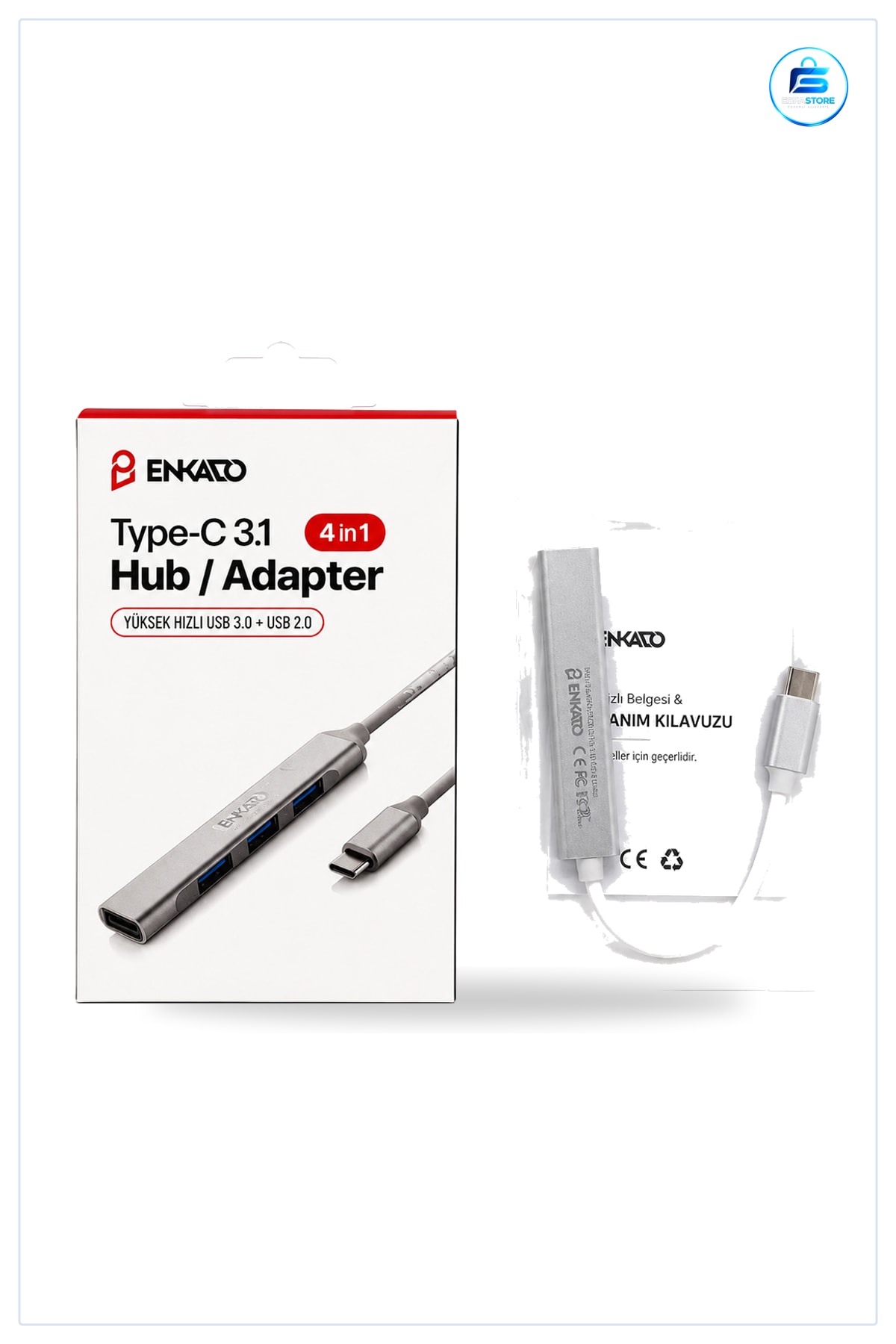 Type-C Hub Adaptör 4 Port USB 3.0 ve 2.0 Anahtarlı Dizüstü Bilgisayar Tablet Telefon Çoklu