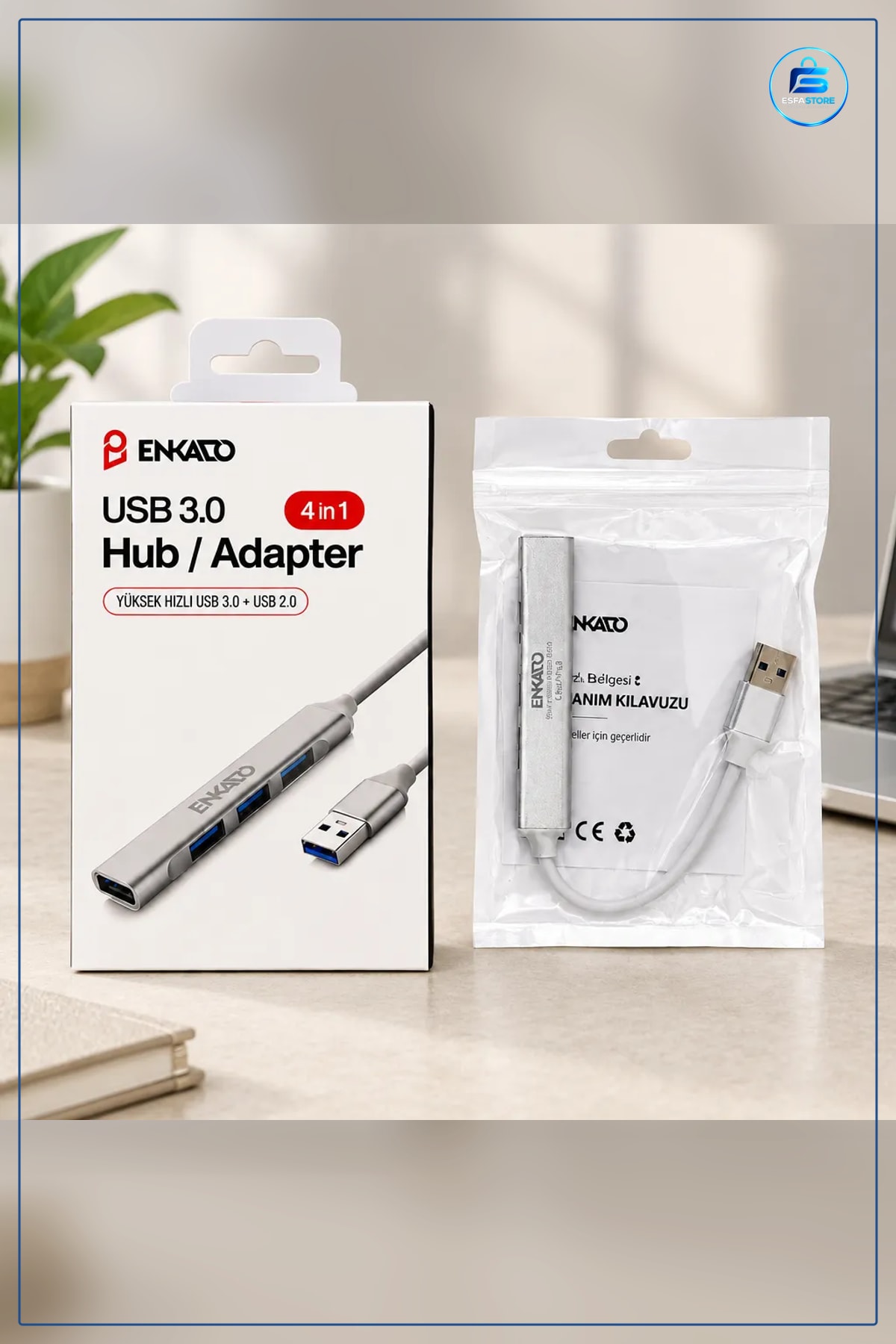 Hub Çoklayıcı 4 Port USB 3.0 Anahtarlı 5 Gbps Geriye Uyumlu Dizüstü Bilgisayar Ofis Seyahat