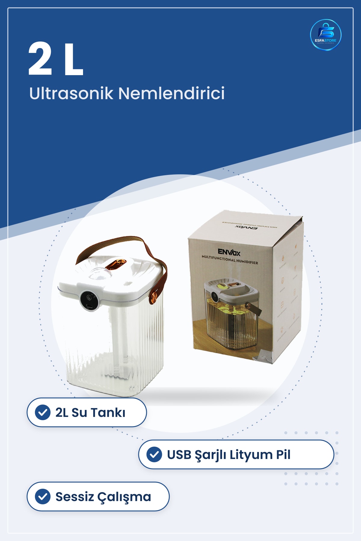 Hava Nemlendirici 2L USB Şarjlı Işıklı Buhar Koku Giderici Sessiz LED Taşınabilir Ev Ofis