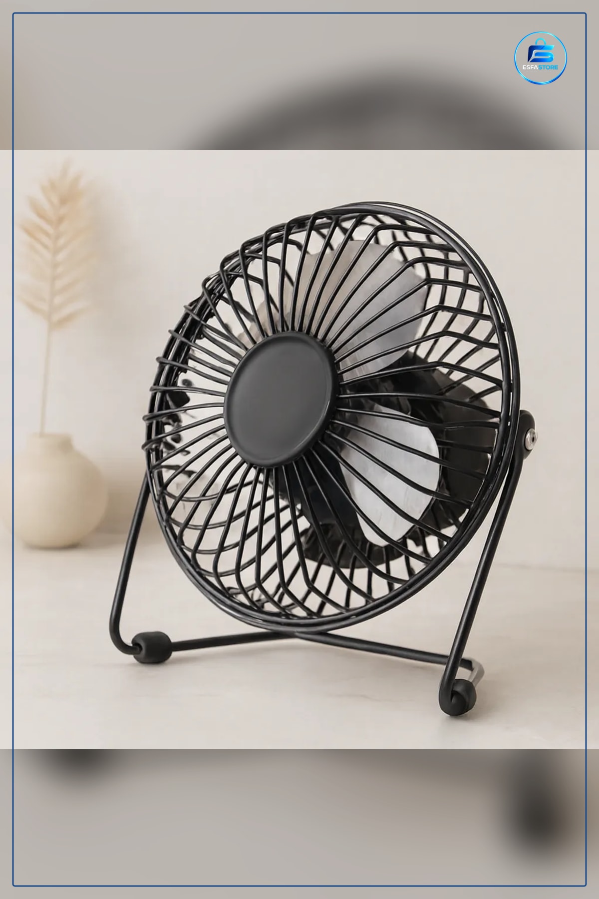 Masaüstü Mini Fan USB Şarjlı Metal Gövde 14.5x7.5x15 cm Sessiz Taşınabilir Ofis Ev Seyahat Serinlik