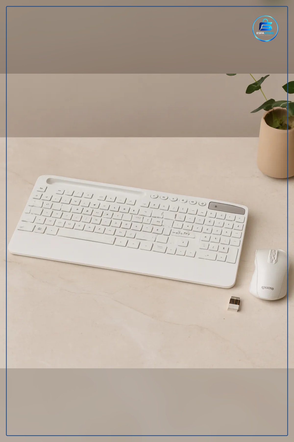 Mouse Klavye Seti Kablosuz Tablet Telefon Standlı Beyaz Q Düzen Tak Çalıştır Ev Ofis Türkçe