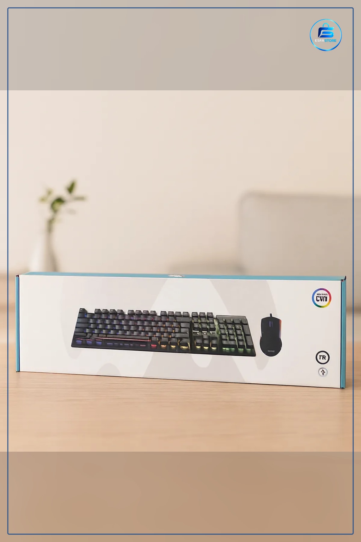 Kablolu RGB Oyuncu Klavye Mouse Seti Siyah USB Bağlantılı Işıklı Oyun Ofis Bilgisayarı
