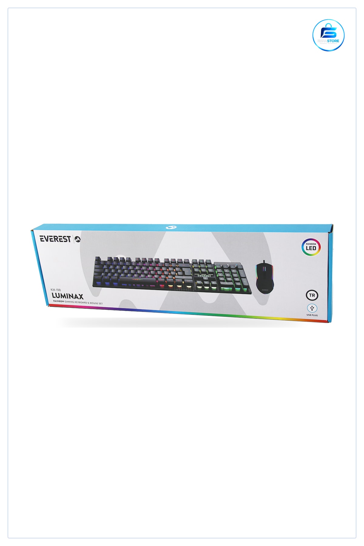 Kablolu RGB Oyuncu Klavye Mouse Seti Siyah USB Bağlantılı Işıklı Oyun Ofis Bilgisayarı