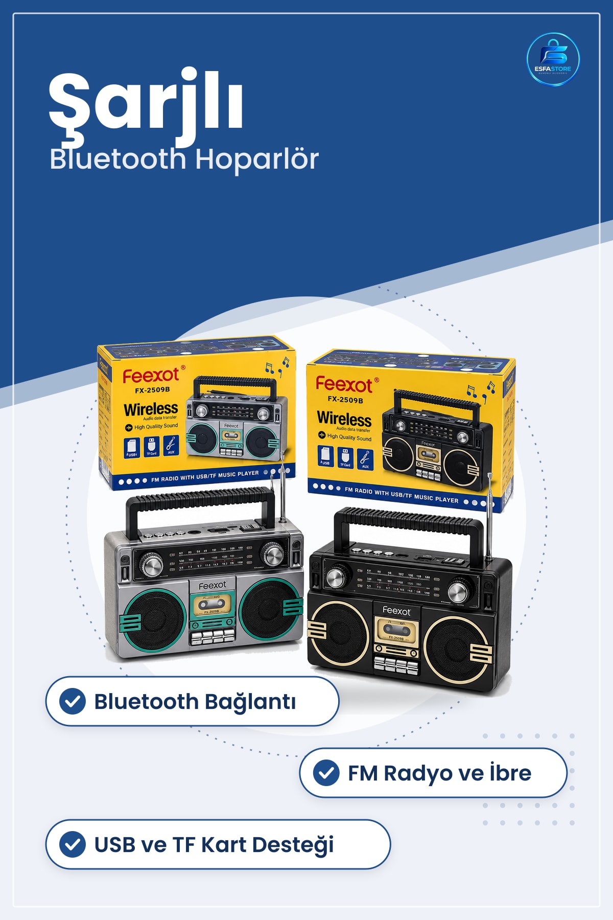 Nostaljik Radyo Bluetooth Hoparlör Şarjlı FM USB TF MP3 Çalar İbreli Taşınabilir Kablosuz