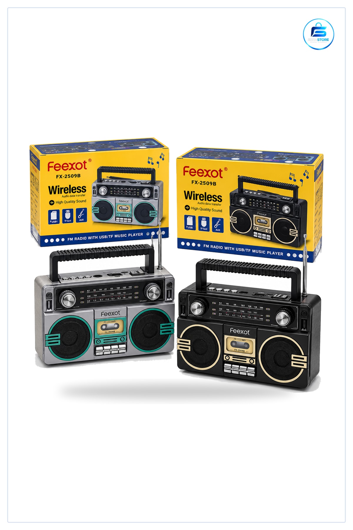 Nostaljik Radyo Bluetooth Hoparlör Şarjlı FM USB TF MP3 Çalar İbreli Taşınabilir Kablosuz