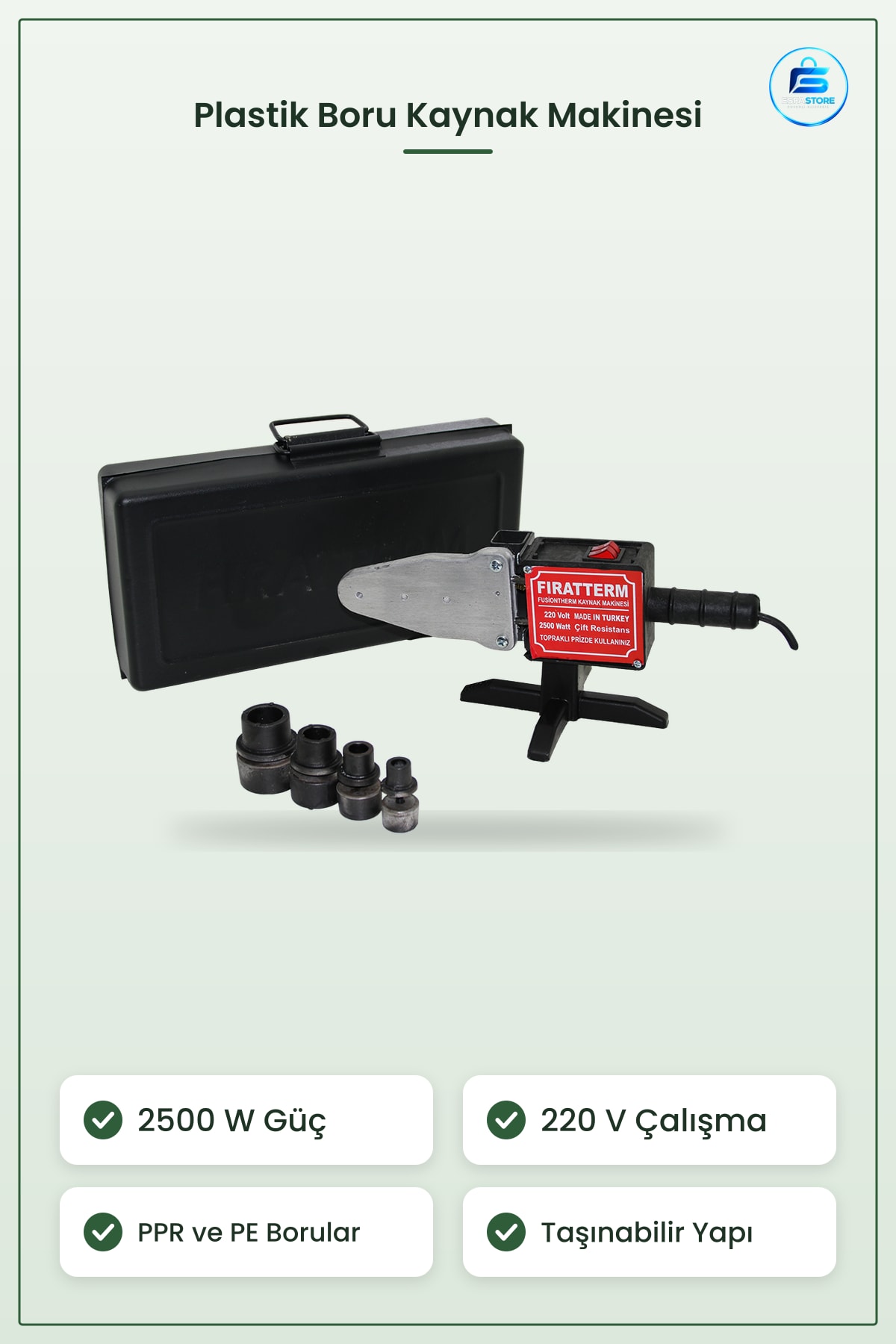 Makassız Plastik Boru Kaynak Makinesi 7 PPR PE 220 V 2500 W Sıhhi Tesisat Taşınabilir Tamir