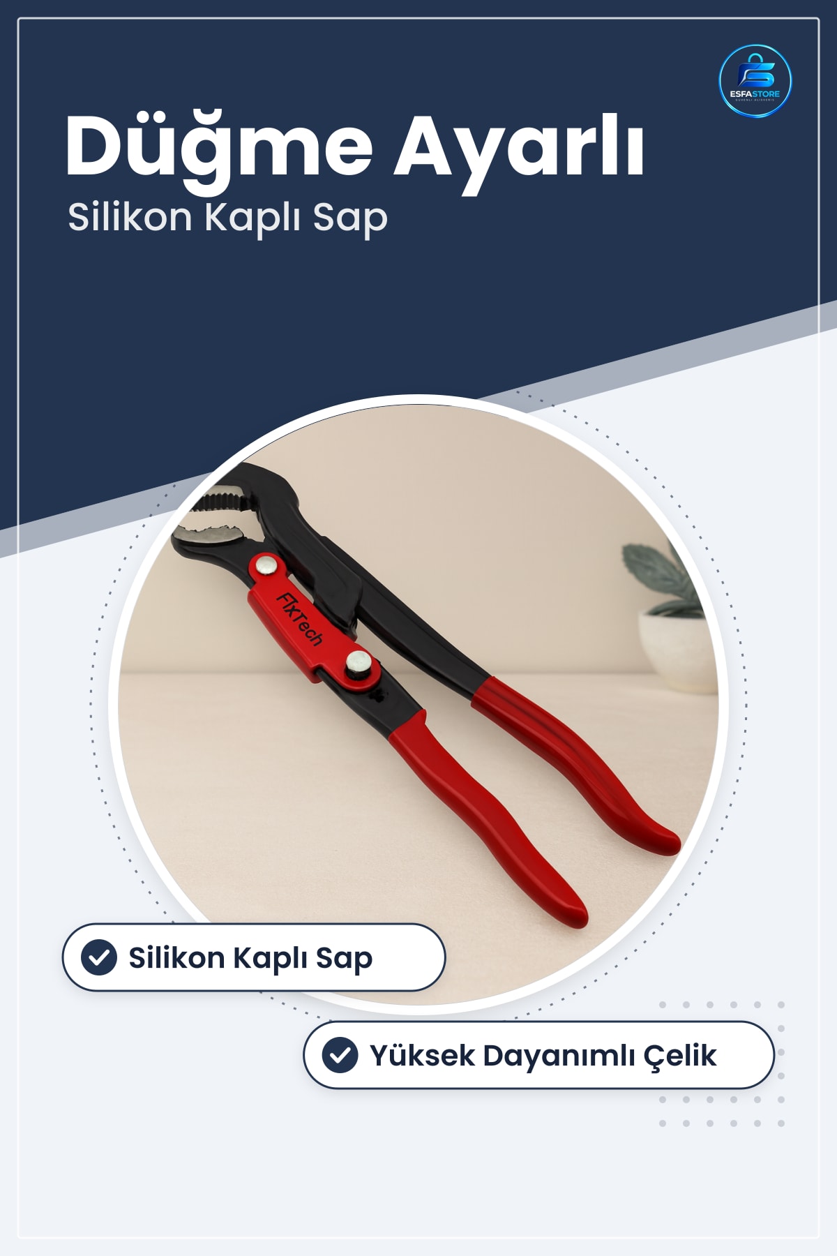 Papağan Pense Düğme Ayarlı Silikon Kaplı Sap Çelik Çene Boru Kelepeçe Otomotiv Tamir Montaj