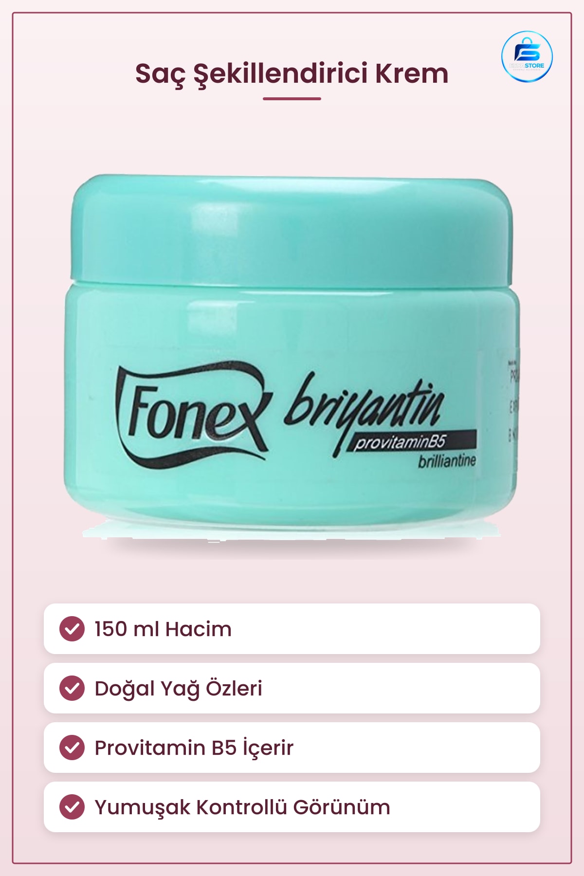 Briyantin 150 ml Saç Şekillendirici Krem Parlaklık Yumuşak Kontrol Doğal Yağ Özleri Provitamin B5