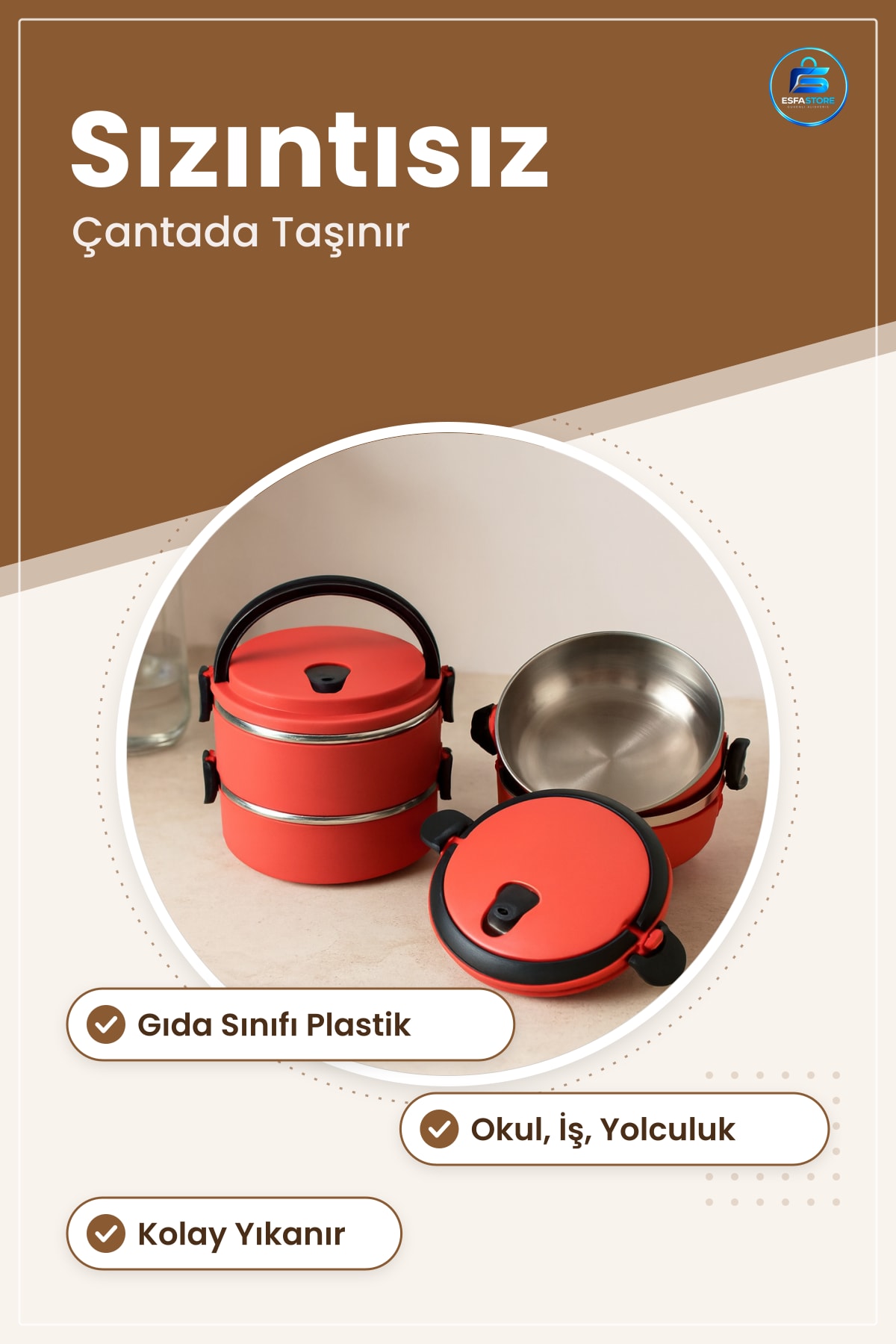 Sefer Tası Saklama Kabı Gda Sınıfı Plastik Sızdırmaz Çanta İçi Tek Kat Yemek Taşıma Okul İş