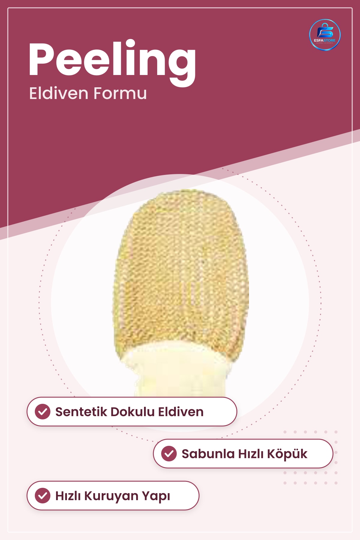 Banyo Lifi Eldiveni Peeling ve Temizlik Sentetik Dokulu Vücut Duş Cilt Bakım Sabunlu Hızlı Kuruyan