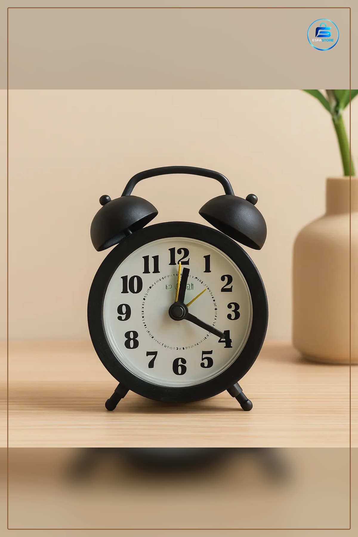Masa Saati Kulaklı Klasik Çalar Saat Pilli Sessiz Akrep 8,5 cm Kompakt Alarm Ev Dekorasyon