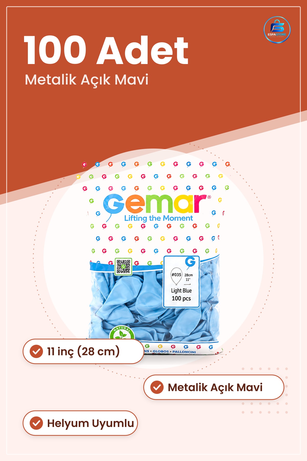 Lateks Balon Metalik Açık Mavi 11 inç 28 cm 100 Adet Doğum Günü Parti Düğün Helyum Uyumlu Süsleme