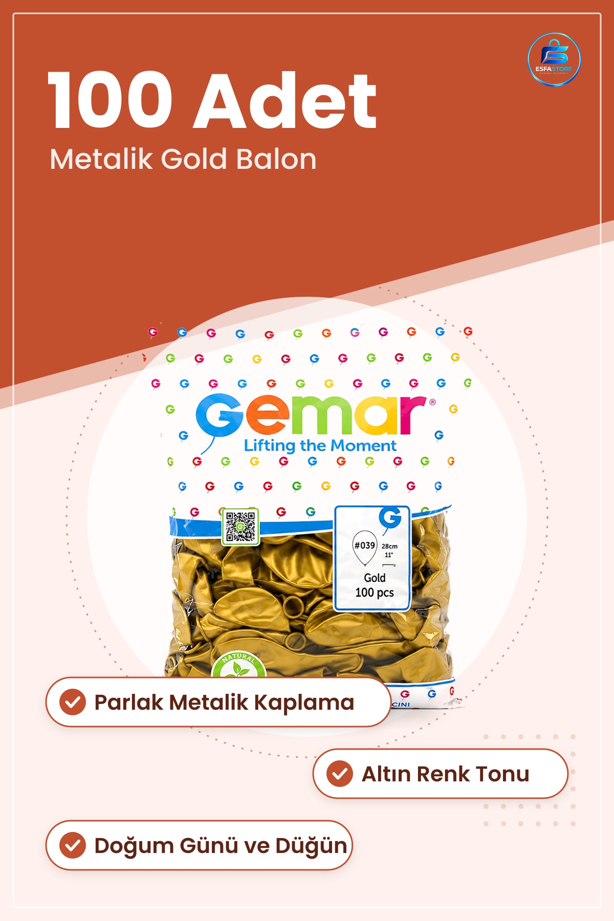 Metalik Gold Balon 100 Adet Parti Doğum Günü Nişan Düğün Süsleme Dekor Parlak Altın Kaplama