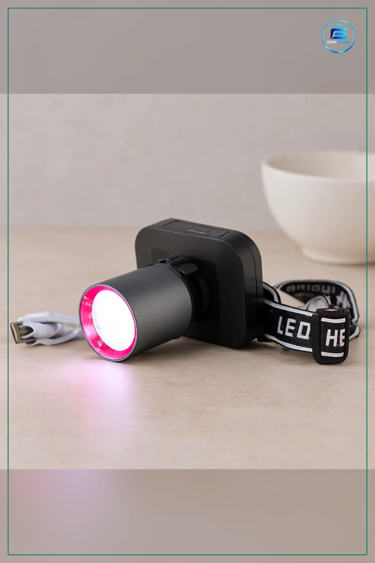 Şarjlı Kafa Lambası 50W USB Type-C Dijital Kademe Ayarlı LED Kamp Bisiklet Balıkçılık Tamir