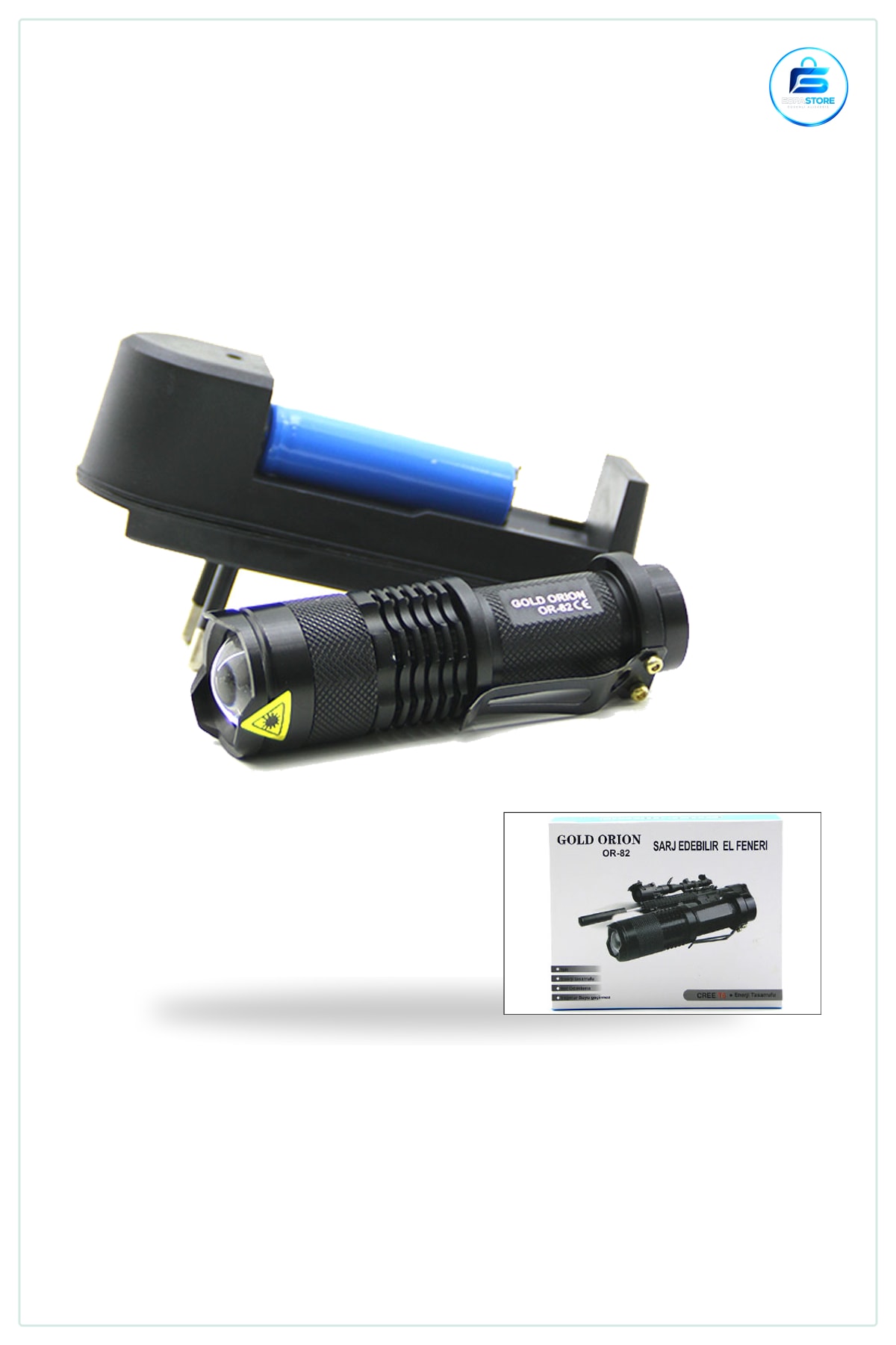 El Feneri COB LED Metal Zoomlu 9 cm 2in1 Şarjlı Kompakt Taşınabilir Kamp Ev Araç Aydınlatma