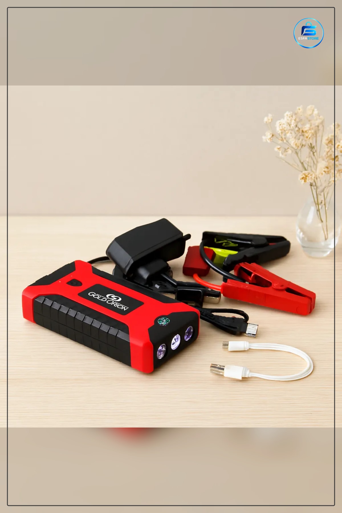 Araç Akü Takviye Powerbank Şarj Cihazı 4 USB Fener COB Pusula 98.000 mAh Taşınabilir Kamp