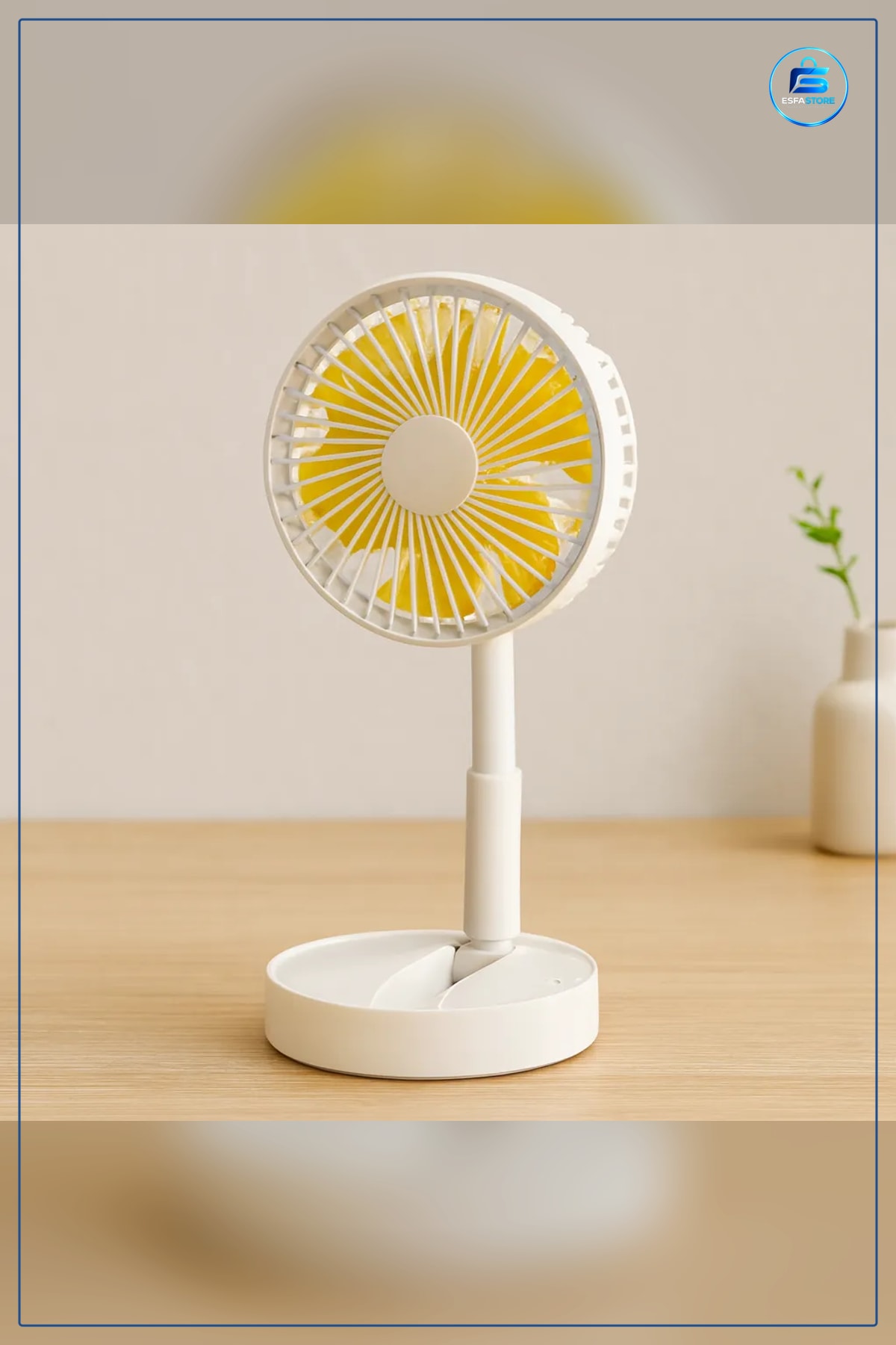 USB Şarjlı Masaüstü Vantilatör Katlanır Telefonluklu Ayarlanabilir 13,6 cm Fan Taşınabilir Kablosuz