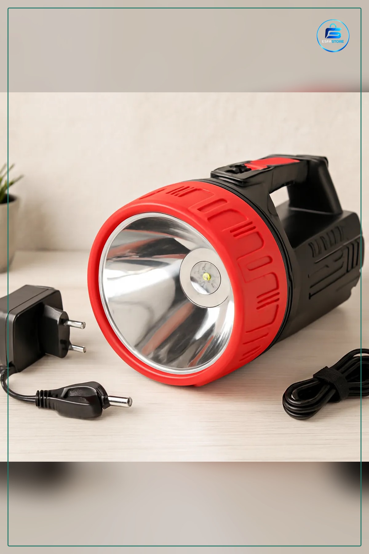 El Feneri 15W LED Şarjlı Uzun Menzilli 2'si 1 Arada Projektör Kamp Acil Durum Aydınlatma