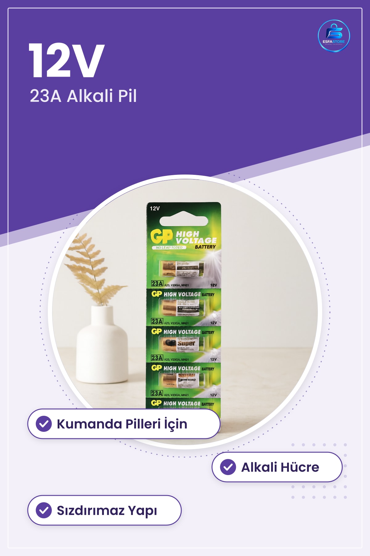 23A 12V Alkali Pil Araç Garaj Kapı Kumandası Alarm Uzaktan Kumanda Yedek Pili Sızdırmaz