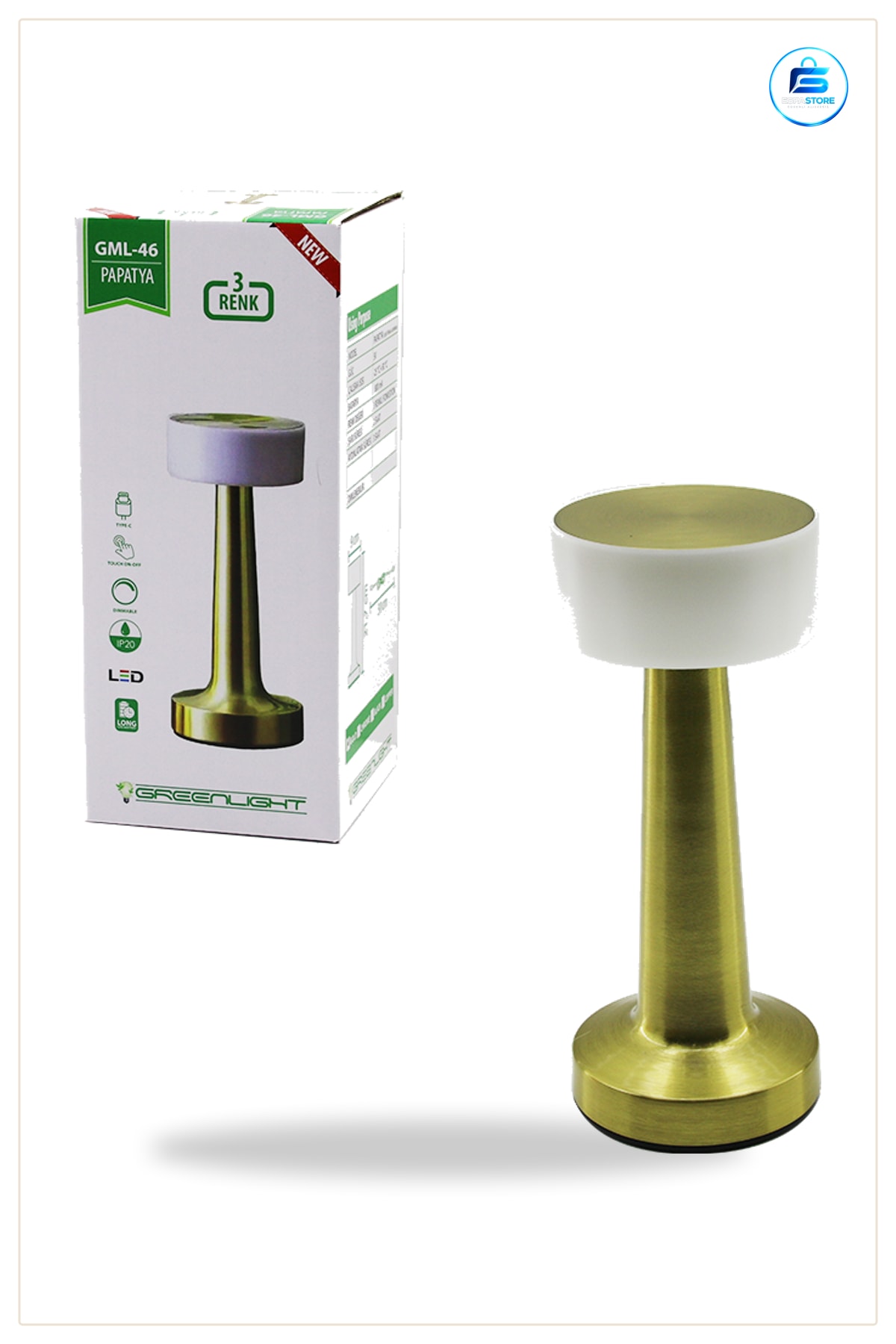 Papatya Dokunmatik USB Şarjlı Masa Lambaı 3 Fonksiyonlu Gece Renk Modlu LED Kablosuz