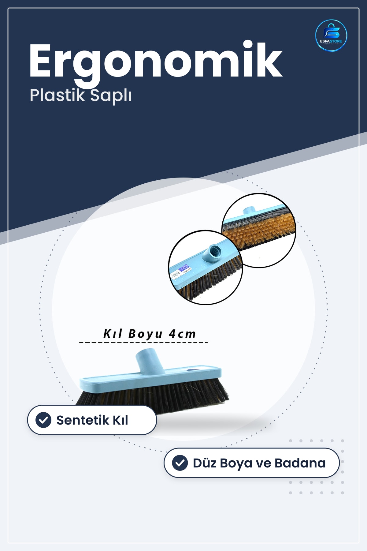 Plastik Badana Fırçası Sentetik Kıllı Ergonomik Saplı Duvar Düz Boya Ev Ofis Tadilat