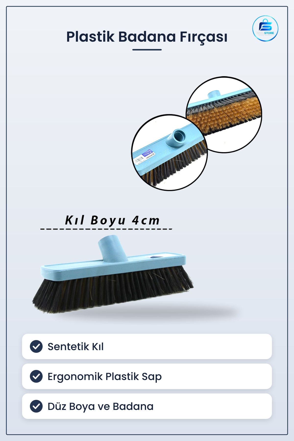 Plastik Badana Fırçası Sentetik Kıllı Ergonomik Saplı Duvar Düz Boya Ev Ofis Tadilat