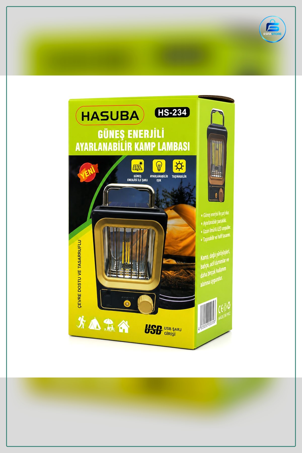Kamp Lambası Solar USB Şarjlı 1500mAh Taşınabilir Nostalji LED Dekoratif Aydınlatma Bahçe
