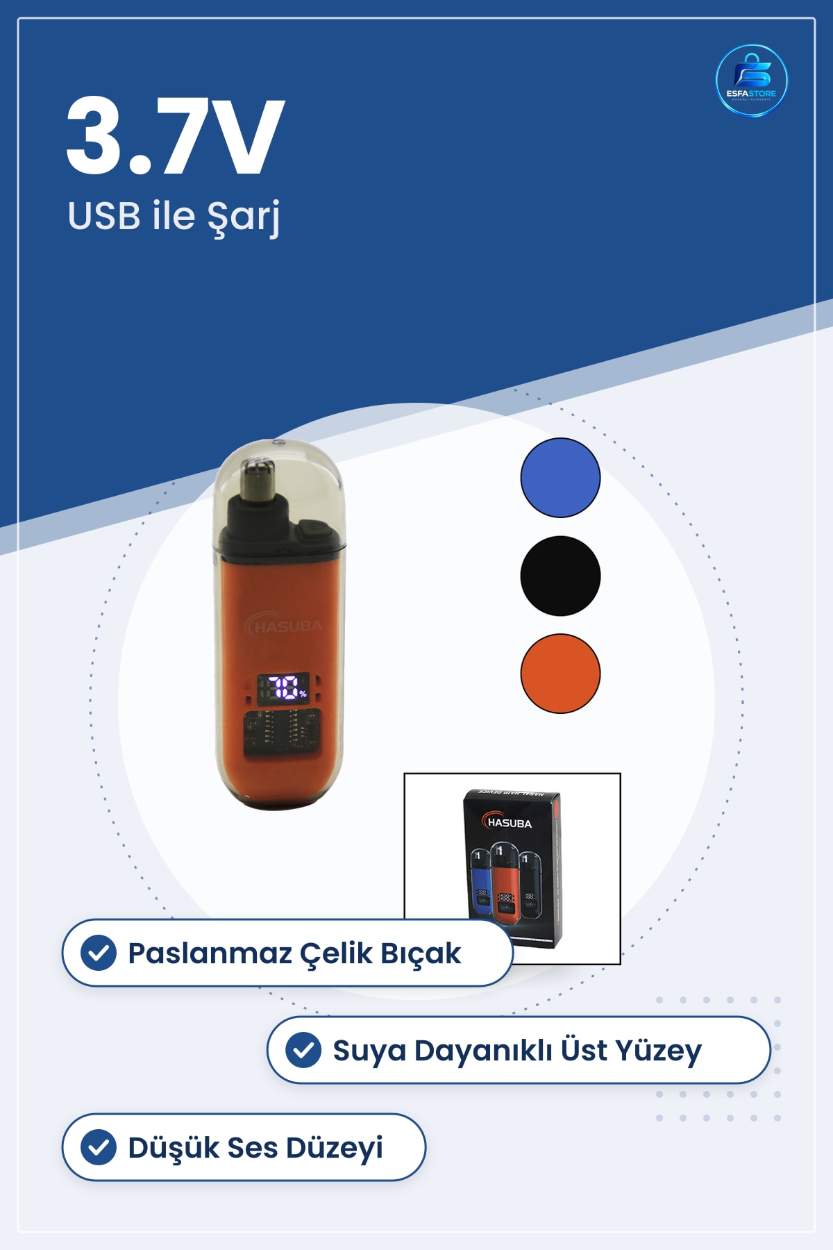 Burun Kulak Kıl Temizleme USB Şarjlı Cep Tip Tıraş Makinesi 3.7V Pil Suya Dayanıklı Başlık