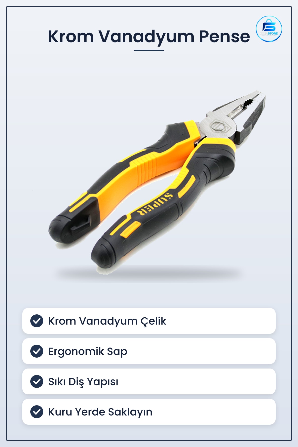 Pense Krom Vanadyum Çelik Saplı Ev Atölye Onarım Tel Boru Kesme Bükme Kavrama Aracı