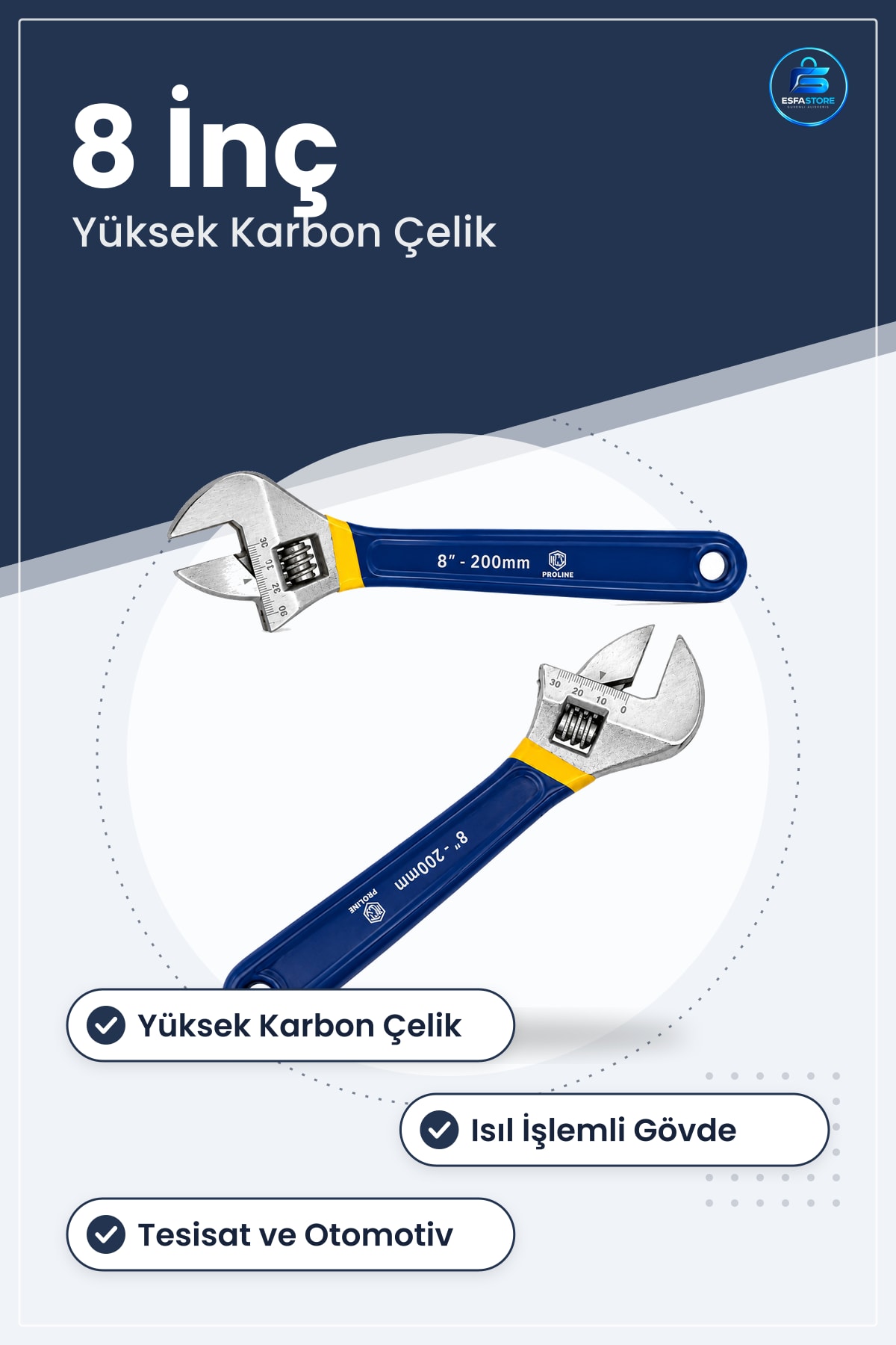 Kurbağacık Anahtar 200x24 mm 8 inç Yüksek Karbon Çelik Tesisat Otomotiv Ev Tamiri