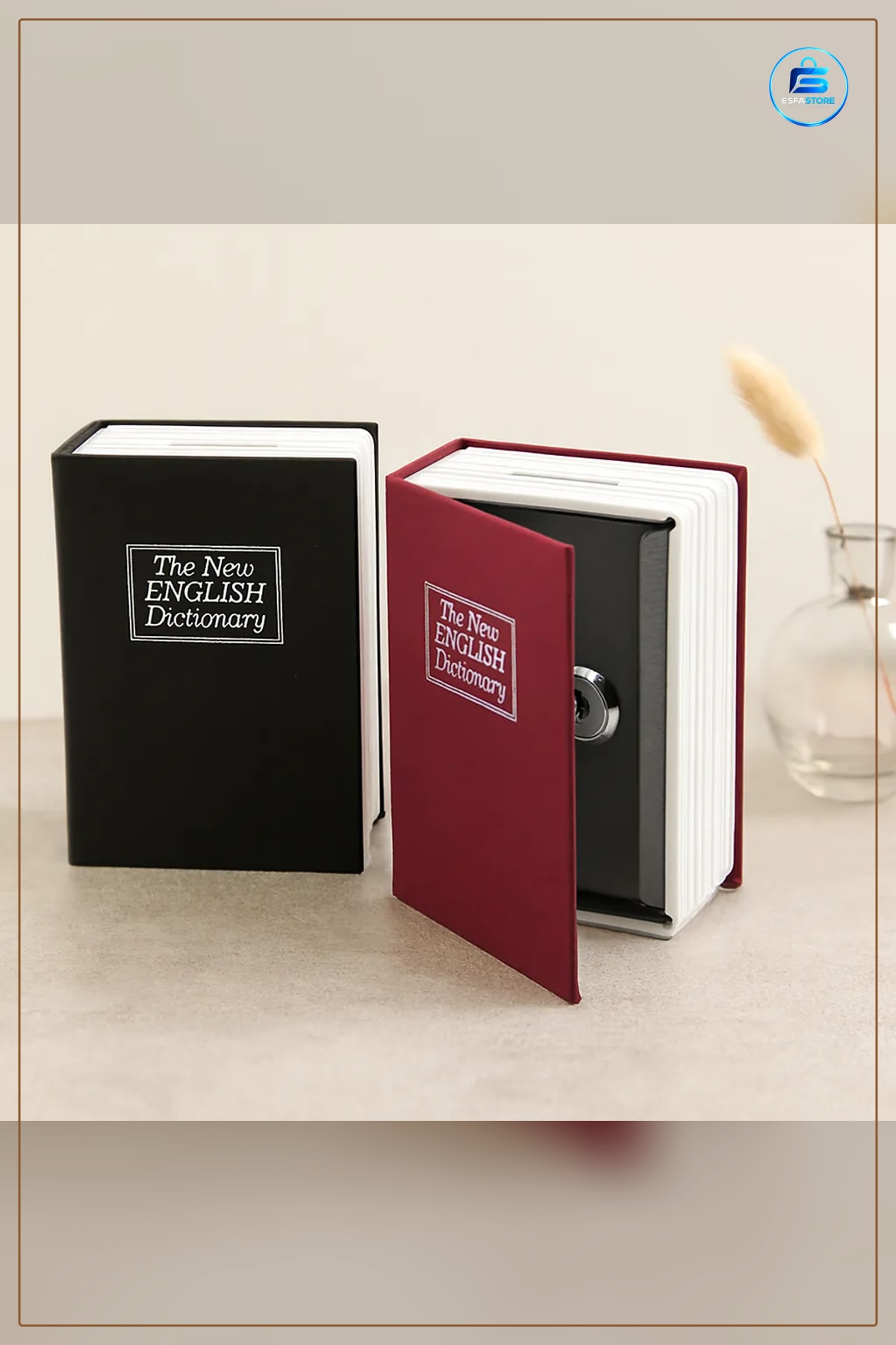 Kitap Modeli Kilitli Kasa 180x115x55 mm Gizli Kumbara Metal Ev Ofis Değerli Eşya Saklama