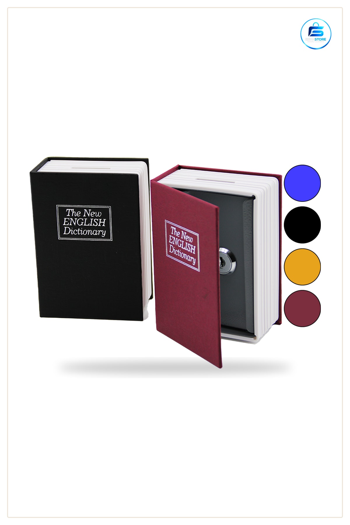 Kitap Modeli Kilitli Kasa 180x115x55 mm Gizli Kumbara Metal Ev Ofis Değerli Eşya Saklama
