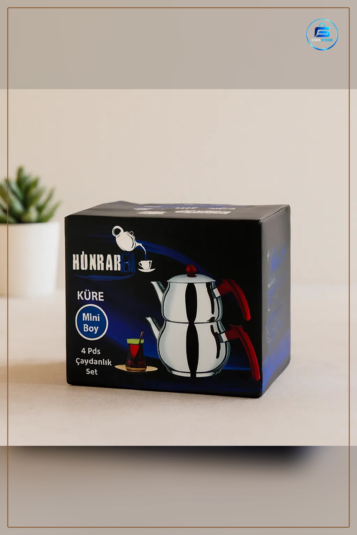 Mini Çelik Çaydanlık Seti 0.75L+1.35L Kendinden Süzgeçli Bakalit Kulplu Küre Demlik Ev