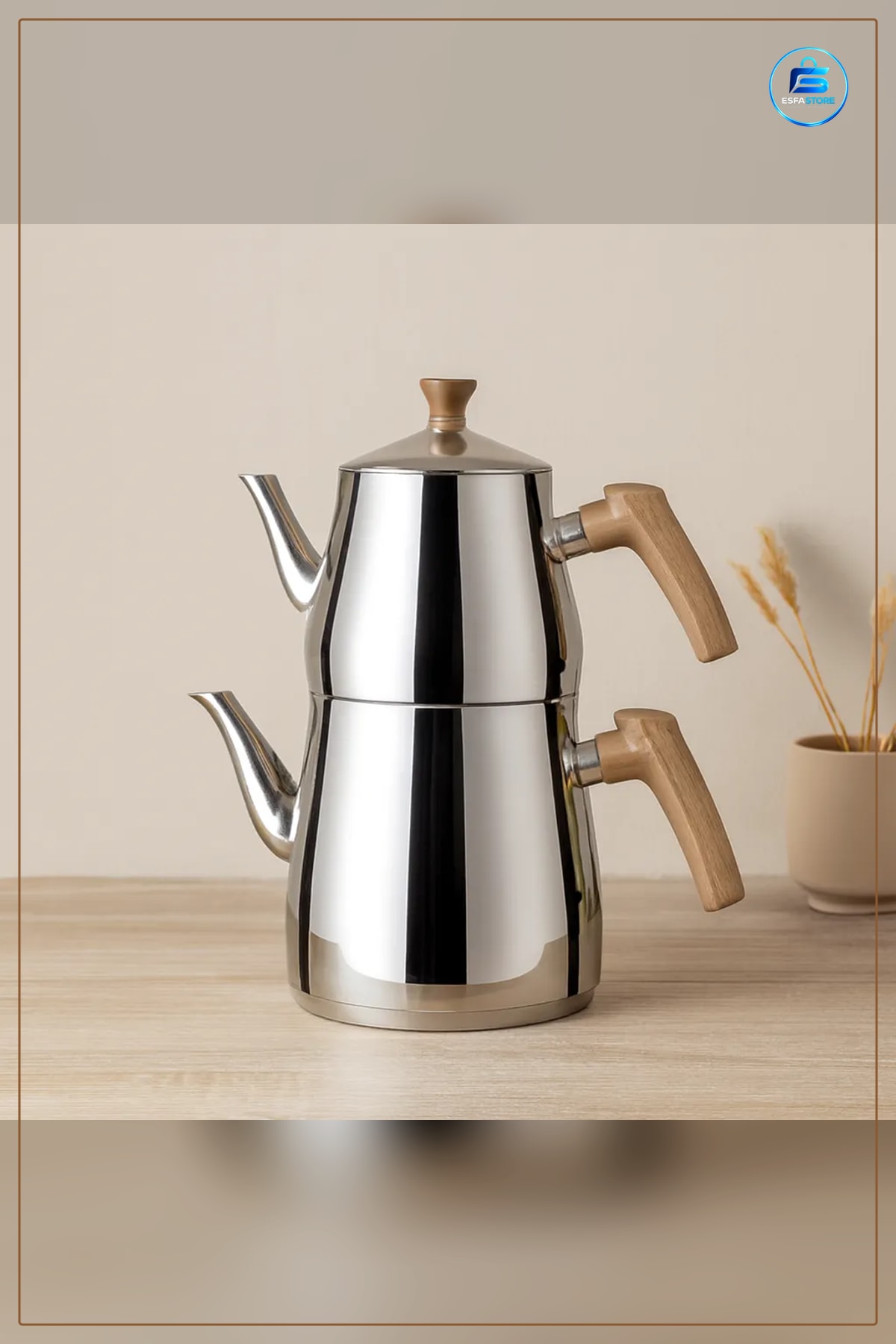 Çaydınlık Seti Aile Boy 1.5L + 2.75L Kendinden Süzgeçli Paslanmaz Çelik Demlik Takımı Servis
