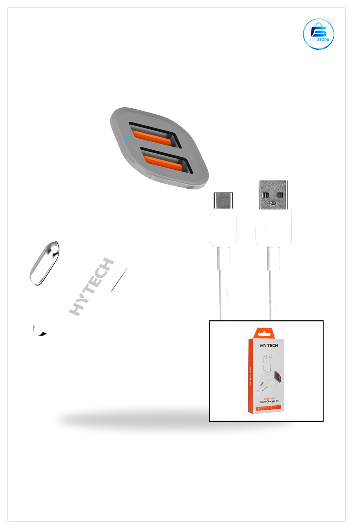 Type-C Araç Şarj Cihazı Çakmaklık Dual Port 15.5W 3A Hızlı Kablolu Telefon Tablet Uyumlu