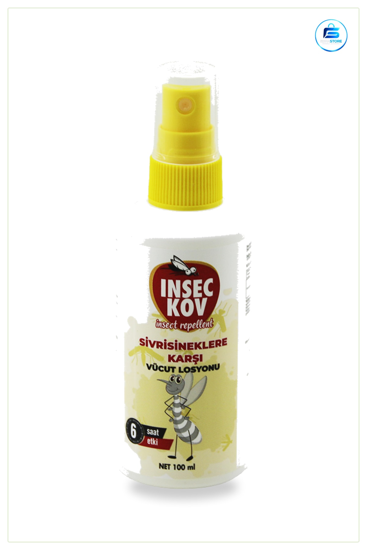 Sivrisinek Kovucu Vücut Losyonu Sprey 100 ml 6 Saat Etki Cilt Dostu Ferah Koku Açık Alan Kamp