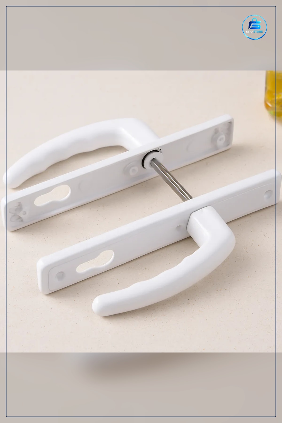 Beyaz PVC Kapı Kolu Balkon Yale Uyumlu Hırdavatı Dayanıklı Hafif Kolay Montaj Ofis Ev