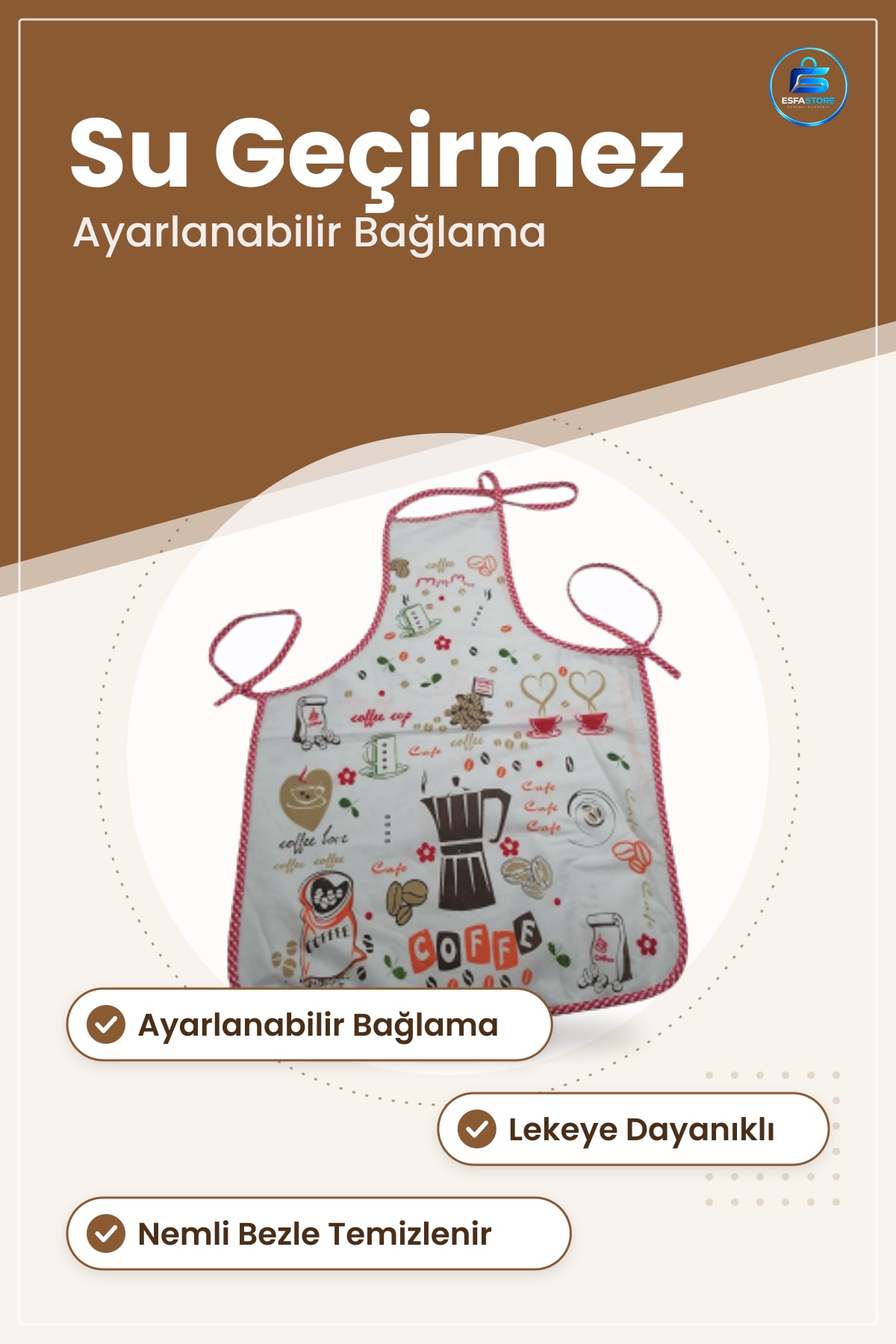 Mutfak Önlüğü Su Geçirmez Ayarlanabilir Bağlamalı Yemek Yapma Bulaşık Yıkama Kıyafet Koruyucu