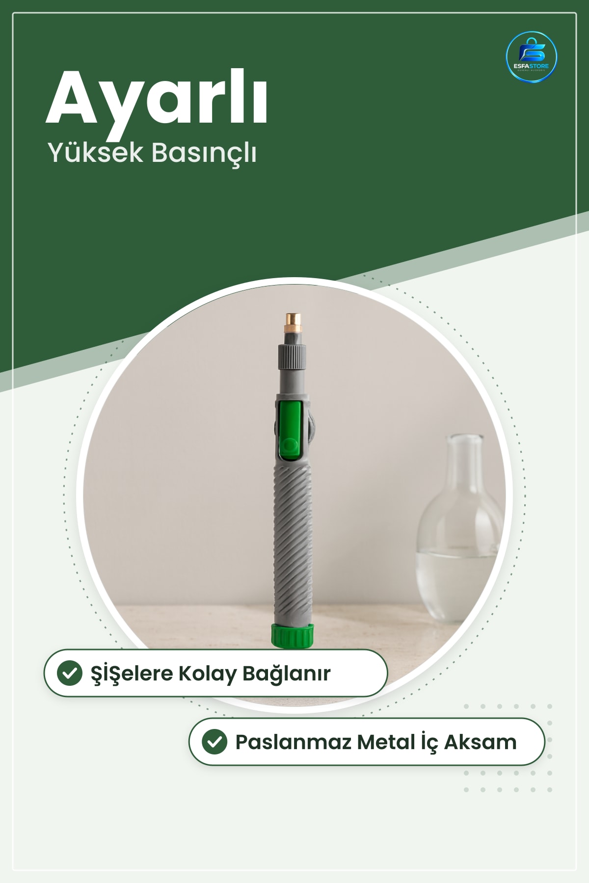 Sulama Başlığı Yüksek Basınçlı Ayarlı Manuel İlaç Pompası Bahçe Sera İlaçlama Sprey Tabancası