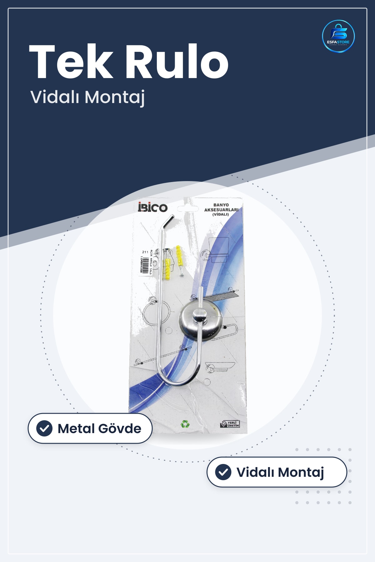 Metal Kağıt Havluluk Tek Rulolu Vidalı Montaj Banyo Tuvalet Duvar Tipi Tutucu Ofis Ticari Alan